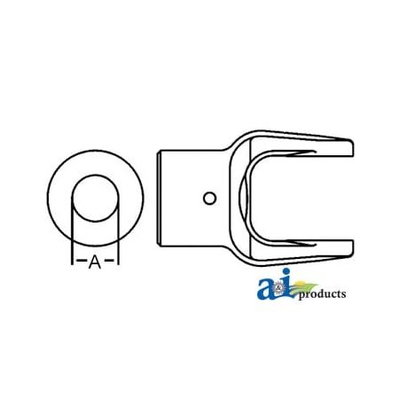 A & I Products Implement Yoke, Round Bore 1 3/8" w/ 3/8" Pin Hole 2.5" x3.5" x4.5" A-BP211049251-A